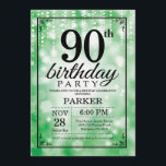 90th Birthday Invitation Green Glitter Kaart<br><div class="desc">90th Birthday Uitnodiging met de Groene Lichten van het Koord met de Groene Achtergrond van Glitter. Groene verjaardag. Volwassen verjaardag. Mannen of vrouwen uitgenodigd. 13e 15e 16e 18e 21e 30e 40e 50e 60e 70e 90e 100e, elke leeftijd. Voor verdere aanpassing, te klikken gelieve de knoop "van de Aanpassing het"en ons...</div>