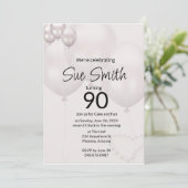 90th Birthday Invitation Kaart (Staand voorkant)