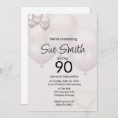 90th Birthday Invitation Kaart (Voorkant / Achterkant)