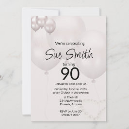 90th Birthday Invitation Kaart