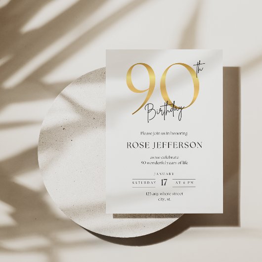 90th Birthday Invitation Kaart