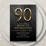 90th Birthday Invitation Kaart<br><div class="desc">Een elegante uitnodiging voor hun verjaardag!</div>