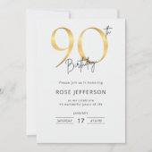 90th Birthday Invitation Kaart (Voorkant)