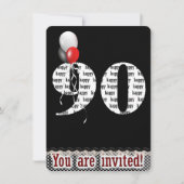 90th Birthday Invitation Kaart (Voorkant)