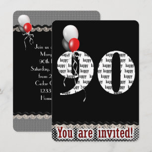 90th Birthday Invitation Kaart