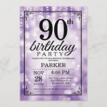 90th Birthday Invitation Paars Glitter Kaart<br><div class="desc">90th Birthday Invitation met Paarse String Lights met Paarse Glitter Background. Paarse verjaardag. Volwassen verjaardag. Mannen of vrouwen uitgenodigd. 13e 15e 16e 18e 21e 30e 40e 50e 60e 70e 90e 100e, elke leeftijd. Voor verdere aanpassing, te klikken gelieve de knoop "van de Aanpassing het"en ons ontwerphulpmiddel te gebruiken om deze...</div>