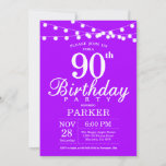 90th Birthday Invitation Paars Lavender Lila Kaart<br><div class="desc">90th Birthday Invitation with String Lights. Paarse lavender Lila achtergrond. Vrouwen Vrouwen Lady Elegant Modern bday. 13e 15e 16e 18e 21e 30e 40e 50e 60e 70e 90e 100e, elke leeftijd. Voor verdere aanpassing, te klikken gelieve de knoop "van de Aanpassing het"en ons ontwerphulpmiddel te gebruiken om deze sjabloon te wijzigen....</div>