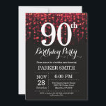 90th Birthday Invitation Red Glitter Kaart<br><div class="desc">90th Birthday Invitation met Red String Lights met Red Glitter Background. Rode verjaardag. Volwassen verjaardag. Mannen of vrouwen uitgenodigd. 13e 15e 16e 18e 21e 30e 40e 50e 60e 70e 90e 100e, elke leeftijd. Voor verdere aanpassing, te klikken gelieve de knoop "van de Aanpassing het"en ons ontwerphulpmiddel te gebruiken om deze...</div>