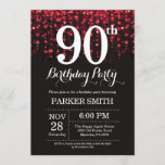 90th Birthday Invitation Red Glitter Kaart<br><div class="desc">90th Birthday Invitation met Red String Lights met Red Glitter Background. Rode verjaardag. Volwassen verjaardag. Mannen of vrouwen uitgenodigd. 13e 15e 16e 18e 21e 30e 40e 50e 60e 70e 90e 100e, elke leeftijd. Voor verdere aanpassing, te klikken gelieve de knoop "van de Aanpassing het"en ons ontwerphulpmiddel te gebruiken om deze...</div>