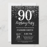 90th Birthday Invitation Silver Glitter Kaart<br><div class="desc">90th Birthday Invitation met Silver String Lights met Silver Glitter Background. Zilveren verjaardag. Volwassen verjaardag. Mannen of vrouwen uitgenodigd. 13e 15e 16e 18e 21e 30e 40e 50e 60e 70e 90e 100e, elke leeftijd. Voor verdere aanpassing, te klikken gelieve de knoop "van de Aanpassing het"en ons ontwerphulpmiddel te gebruiken om deze...</div>