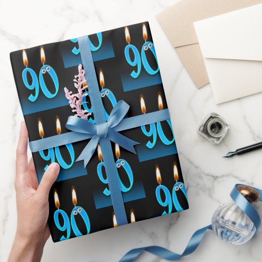 90th Birthday Kandels met Eyebollen Cadeaupapier (Geschenken)