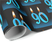 90th Birthday Kandels met Eyebollen Cadeaupapier (Rol Hoek)