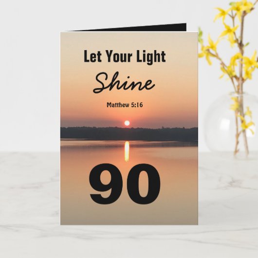 90th Birthday laat Uw Licht Uw Lichte Citaat van d Kaart (Gele Bloem)