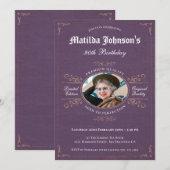 90th Birthday  Lavender Aangepaste foto Kaart (Voorkant / Achterkant)