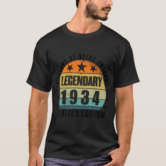 90th Birthday Limited Edition, geboren in 1934 T-shirt (Voorkant)