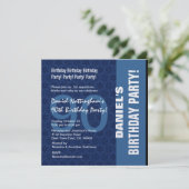 90th Birthday Modern Pattern in Hues of Blue W333 Kaart (Staand voorkant)