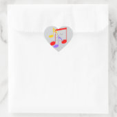 90th Birthday Music Notes Heart Sticker (Tas)