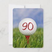 90th Birthday Party Golf thema Kaart (Voorkant)