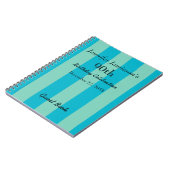 90th Birthday Party Guest Book Blue & Green Stripe Notitieboek (Linkerzijde)