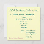 90th Birthday Party Invitation - Calla lilies Kaart (Achterkant)