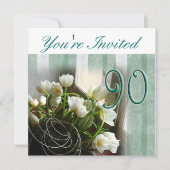 90th Birthday Party Invitation - Calla lilies Kaart (Voorkant)