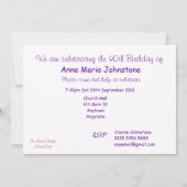 90th Birthday Party Invitation - Calla lilies Kaart (Achterkant)