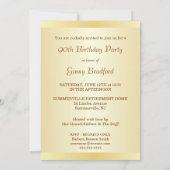90th Birthday Party Invitation - Damask Monogram Kaart (Achterkant)
