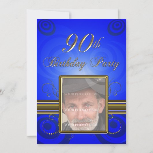 90th Birthday party Invitation Kaart (Voorkant)