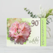 90th Birthday Party Invitation - Rhododendron Kaart (Staand voorkant)