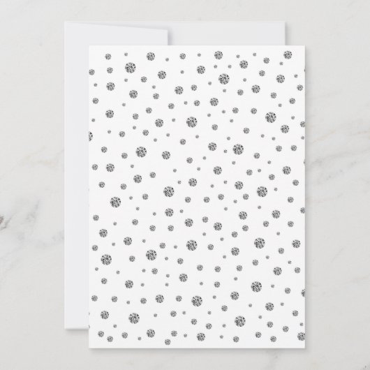 90th Birthday Party Invitation - Silver White Kaart (Achterkant)