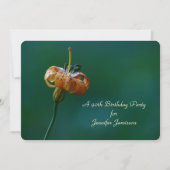 90th Birthday Party Invitation, Yellow Lily Kaart (Voorkant)