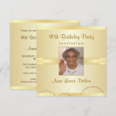 90th Birthday Party Invitations - Foto optioneel Kaart (Voorkant / Achterkant)