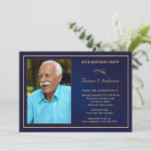 90th Birthday Party Invitations - voeg uw foto toe Kaart (Staand voorkant)