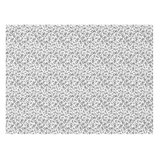 90th Birthday Party Number Pattern Black and White Tafelkleed (Voorkant (Horizontaal))