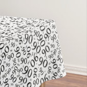 90th Birthday Party Number Pattern Black and White Tafelkleed (Voorbeeld)