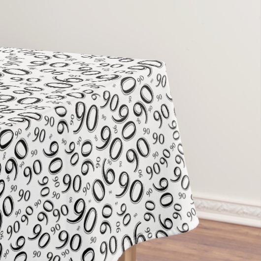 90th Birthday Party Number Pattern Black and White Tafelkleed (Voorbeeld)