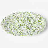 90th Birthday Party Number Pattern Green and White Papieren Bordje (Gekanteld)