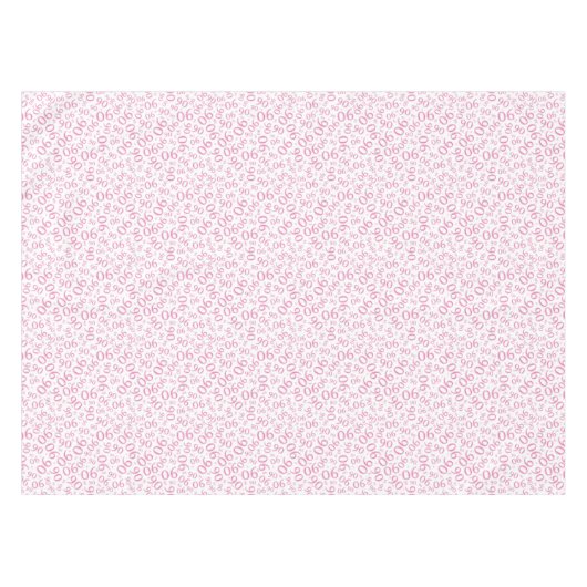 90th Birthday Party Number Pattern Pink and White Tafelkleed (Voorkant (Horizontaal))