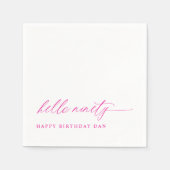 90th Birthday Party Pink Hello 90 Modern Elegant Servet (Voorkant)