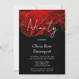 90th Birthday Party (Rode en zwarte alcohol) Kaart