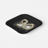 90th Birthday Party Sparklers on Black Papieren Bordje (Gebogen)