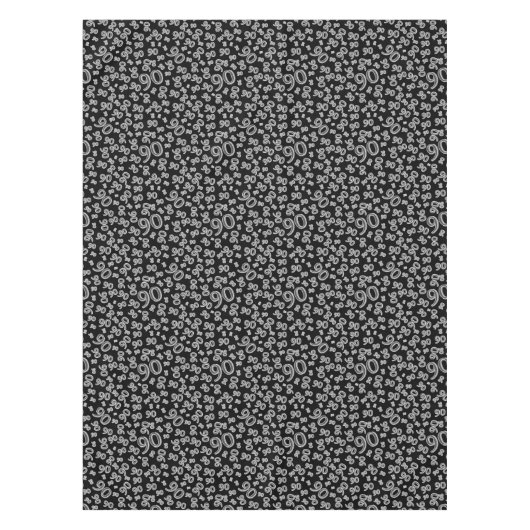 90th Birthday Party Theme, Black and White Tafelkleed (Voorkant)