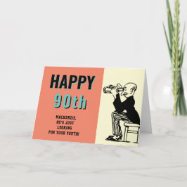 90th Birthday Personalized Retro Funny Cartoon Kaart