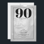 90th Birthday Photo Party Invitation Kaart<br><div class="desc">90e uitnodiging van de Birthday Party. Foto.</div>