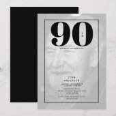 90th Birthday Photo Party Invitation Kaart (Voorkant / Achterkant)