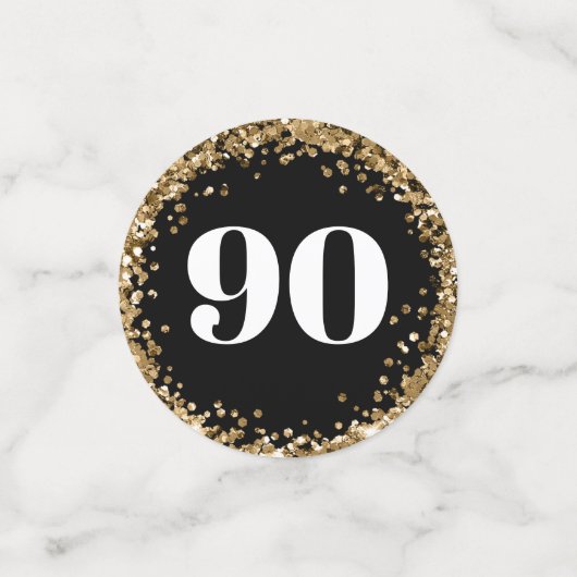 90th birthday Photos Gold Confetti (Kleine voorkant)