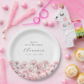 90th Birthday Pink Carnation January Birth Flower Papieren Bordje (Feest)