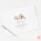 90th Birthday Pumpkin Herfst Flower Bedankt Ronde Sticker (Envelop)