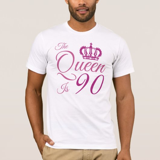 90th Birthday Queen T-shirt (Voorkant)
