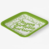 90th Birthday Random Number Pattern Green/White Papieren Bordje (Gebogen)